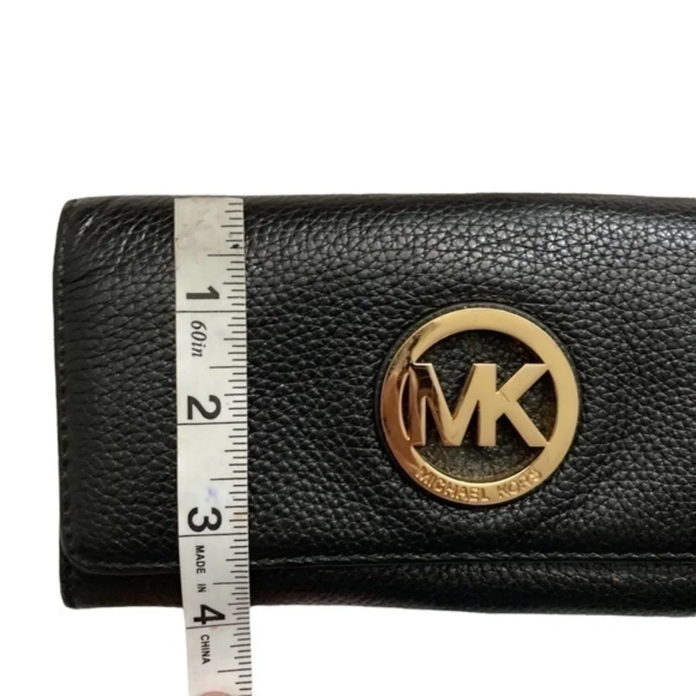 Michael kors black leather logo wallet